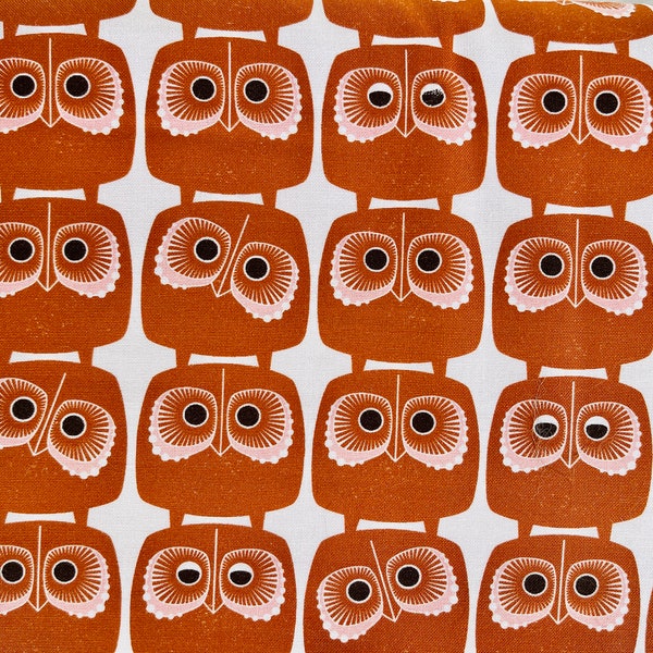 Sweet Floral Scent-Nosey Owl-Copper Fabric-Loes Van Oosten-Cotton+Steel-LV801-CO2