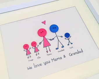 Grandparents / Button People / Button Family / Gift