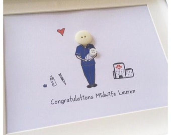 Call the Midwife! / Midwife Thank you Gift / Newly Qualified Midwife / Button People