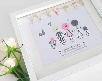 Christening Frame - Button Family