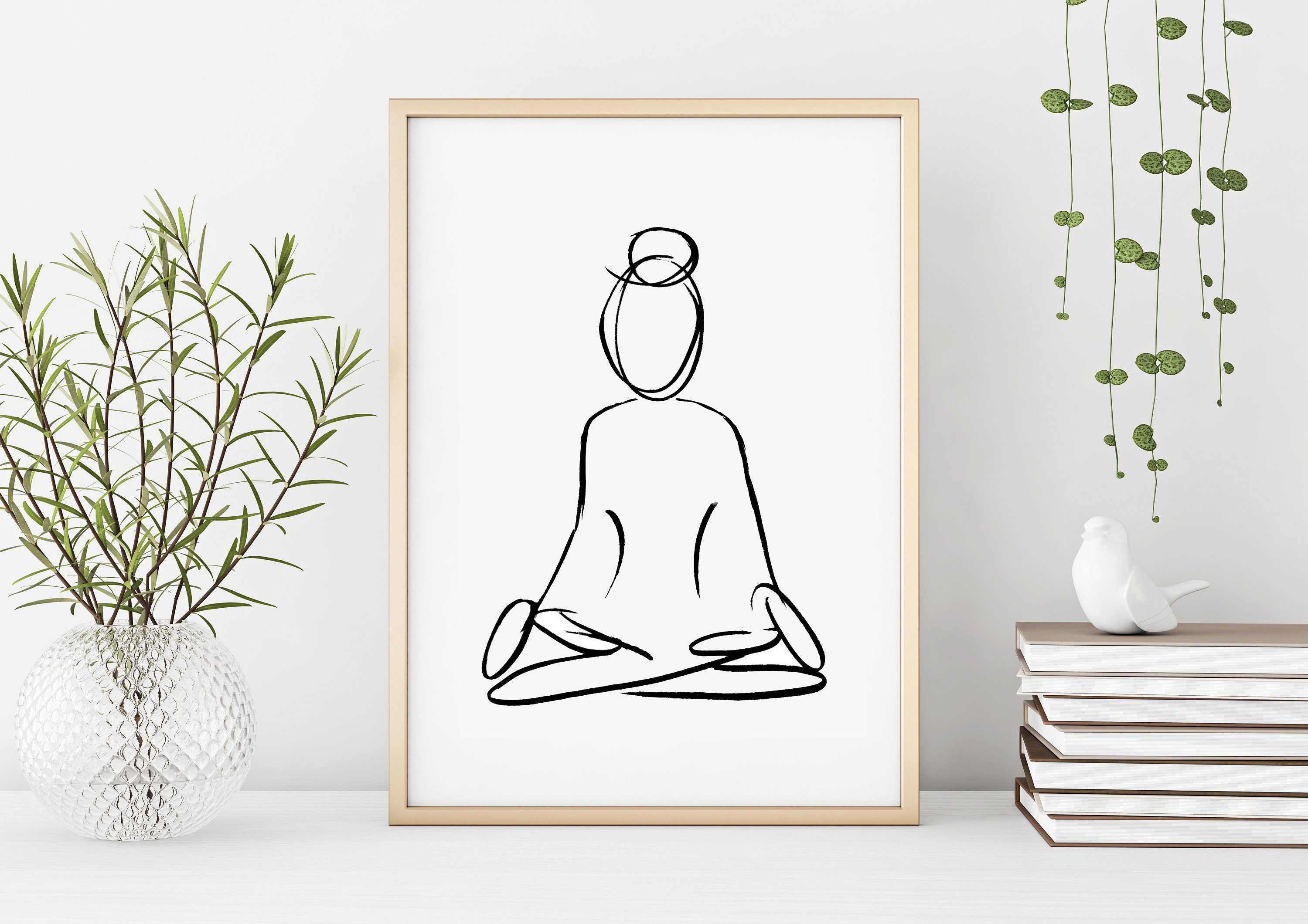Women Yoga Pose Meditation Relaxing Line Art illustration 6141077 Vector  Art at Vecteezy