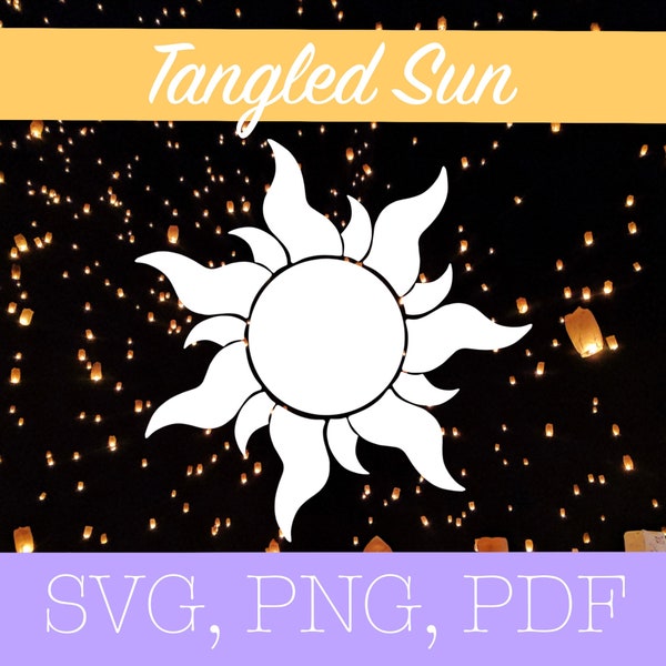 Tangled Sun SVG - Rapunzel Cut File