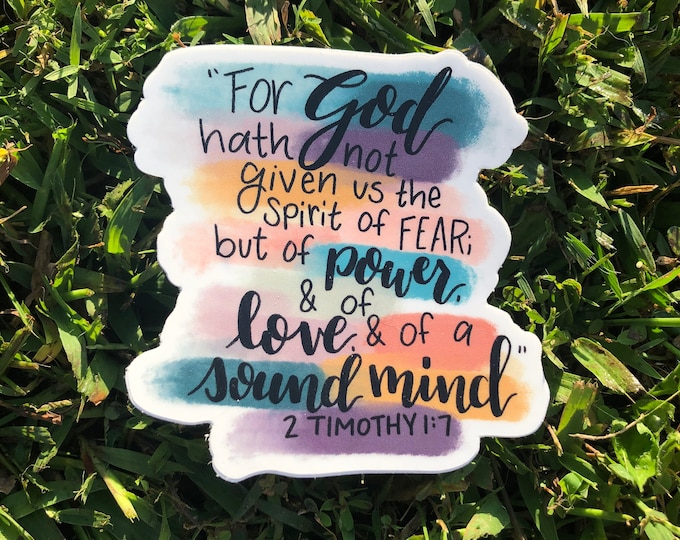 Bible Verse Sticker - 2 Timothy 1:7 Sticker - Etsy