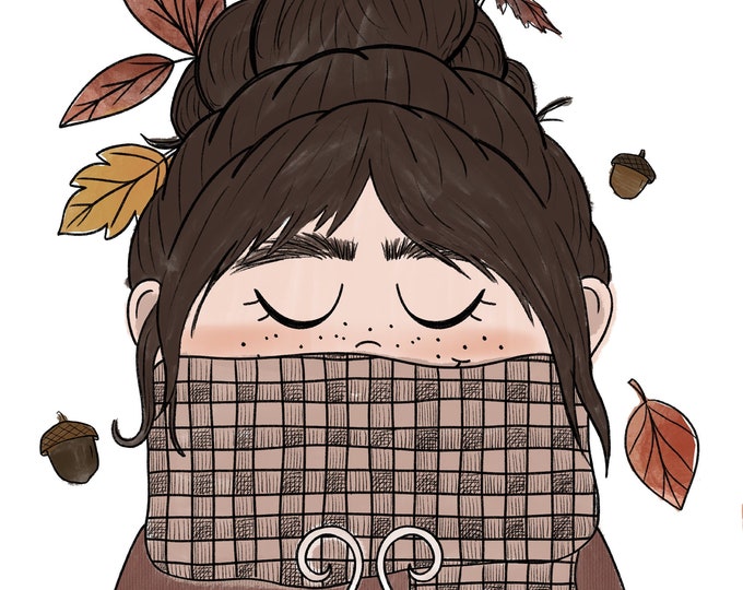 Fall Coloring Page Fall Girl Coloring Page - Etsy