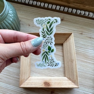 Botanical I Sticker - Initial Sticker - Name Sticker - Letter Sticker
