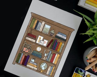 Bookshelf Coloring Page - TBR Bookshelf - Book Tracker