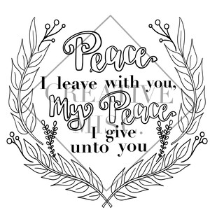 Peace Coloring Page - Bible Verse Coloring Page - Digital Download - Etsy