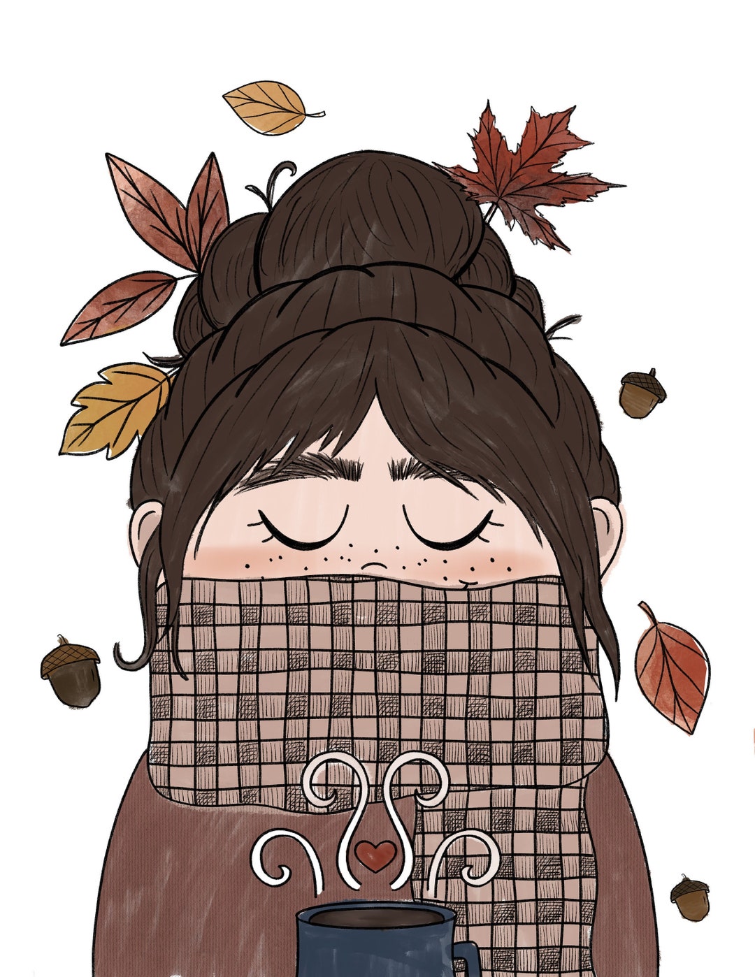 Fall Coloring Page Fall Girl Coloring Page - Etsy