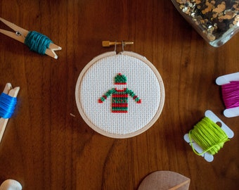 BEGINNER - Holiday Sweater - Modern Christmas - Cross Stitch Pattern - INSTANT DOWNLOAD