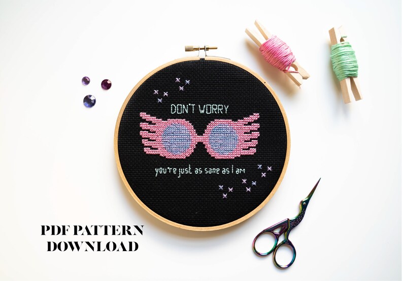 Luna Lovegood Glasses Harry Potter Cross Stitch Pattern  Etsy