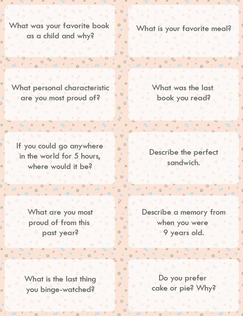PRINTABLE: Modern Design Conversation Starter Cards (DIGITAL DOWNLOAD
