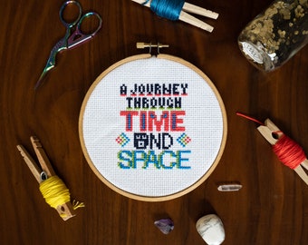 A Journey Through Time and Space - The Mighty Boosh - Cross Stitch Pattern - Instant Download