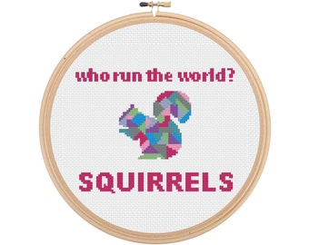 Who Run the World? SQUIRRELS! - Cross Stitch Pattern - Instant PDF Download
