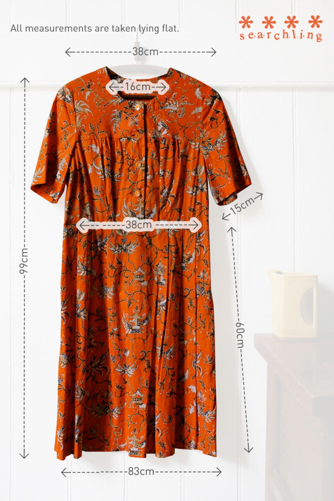 Vintage 1980's Orange Floral Dress Small to Medium Etsy Australia