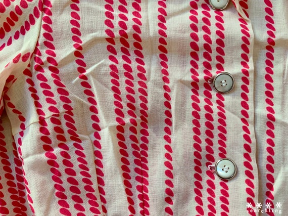 Unique vintage 70s 80s cream and pink striped dre… - image 6