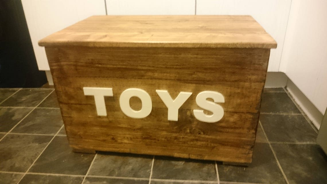 Toy Box solid wood toy storage personalised Handmade | Etsy