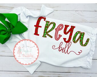 Personalized Christmas Baby Gown: Appliqué Holiday Outfit