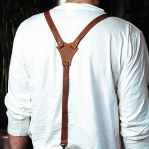 Personalized Leather Suspenders | Groomsmen or Groom Gift | Rustic Wedding or Bachelor Party Accessory | Custom Leather Braces for Men