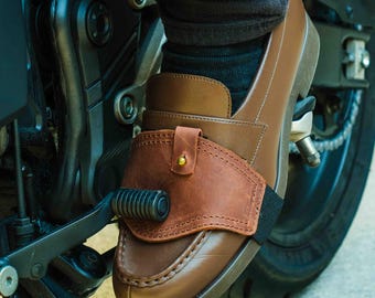 Protector de palanca de cambios de motocicleta de cuero, funda para palanca de cambios, protector de calzado para motociclista, regalo personalizado para motociclista