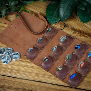 Personalized Leather Coin Sleeve – Handmade Custom Pouch for Challenge Coins