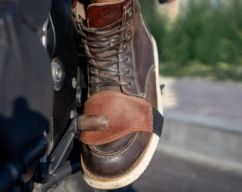 Motorfiets Shifter Boot Protector, Linker Schoen Protector, Lederen Boot Protector, Lederen Gear Shift Protector, Gift voor Rider, Bikers gift