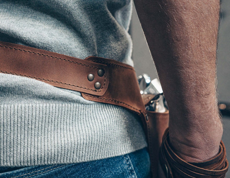 Leather Tool Belt for Florist, Barber, Hair Stylist, Gardener, Hairdresser | Scissor Belt Bag | Personalized Tool Bag | Leather Tool Pouch