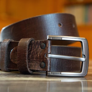 Premium Handcrafted Men&#39;s Leather Belt | Personalized Genuine Leather Belt | Artisan Gift for men, dad, husband, groomsmen, him