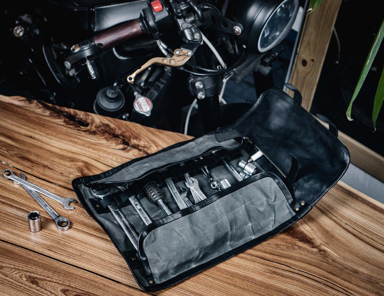 Tool Roll Motorcycle Tool Roll Canvas Leather Tool Bag Etsy