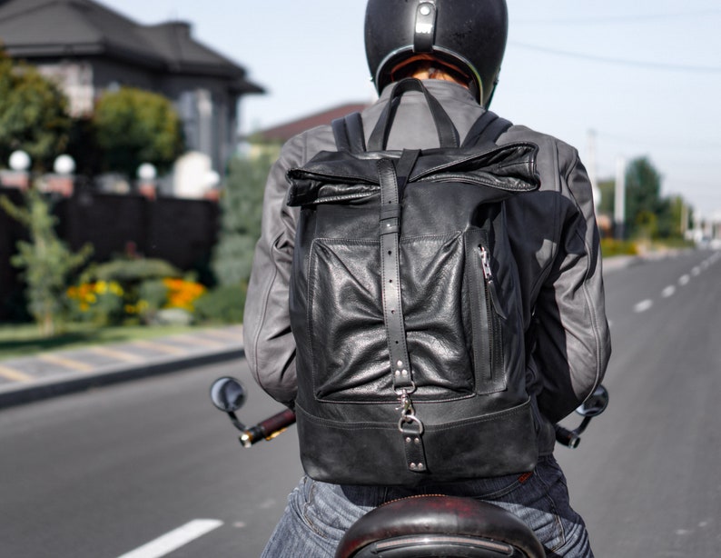 Black Leather Backpack, Large Leather Backpack, Men's Leather Backpack, Gift for men, Backpack for him, Quality Elegant Leather Backpack men