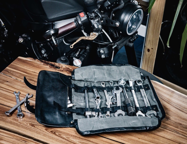 Canvas Tool Roll Personalized Motorcycle Tool Roll Leather Etsy