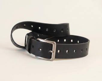 Men's Black Leather Belt, Full Grain, Custom Size, Personalized Gift for Him, Handmade in Spain