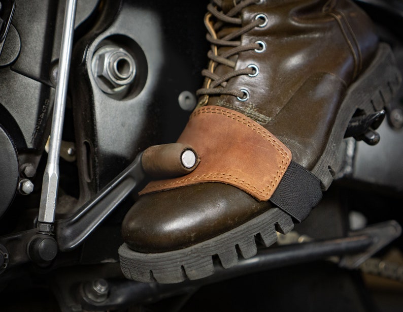 Motorcycle Shifter Boot Protector, Left Shoe Protector, Leather Boot