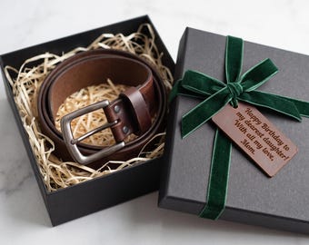 Leather Belt for Men – Handmade Full Grain Biker Belt, Box & Gift Message