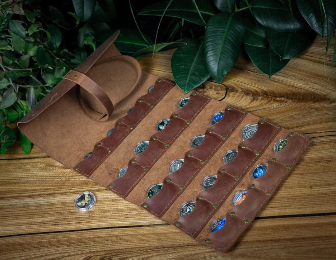 Coin Collector Gift Personalizedleather Peso Pouch Leather Etsy