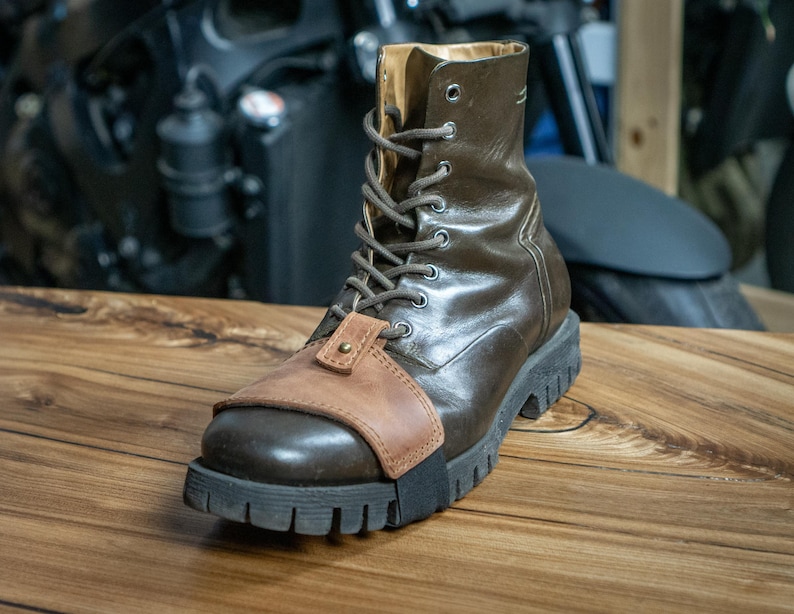 Motorcycle Boot Protector Shifter Protector Leather Shoes Etsy