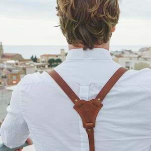 Men&#39;s Leather Suspenders – Personalized Just for You | Handmade Braces | Wedding Accessory | Gift for Him, Groomsmen, Dad, Father&#39;s Day