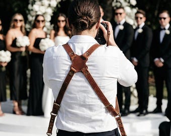 Camera Harness Leather, Dual Camera Strap, Photographer Gear, Personalized Gift, Handmade.