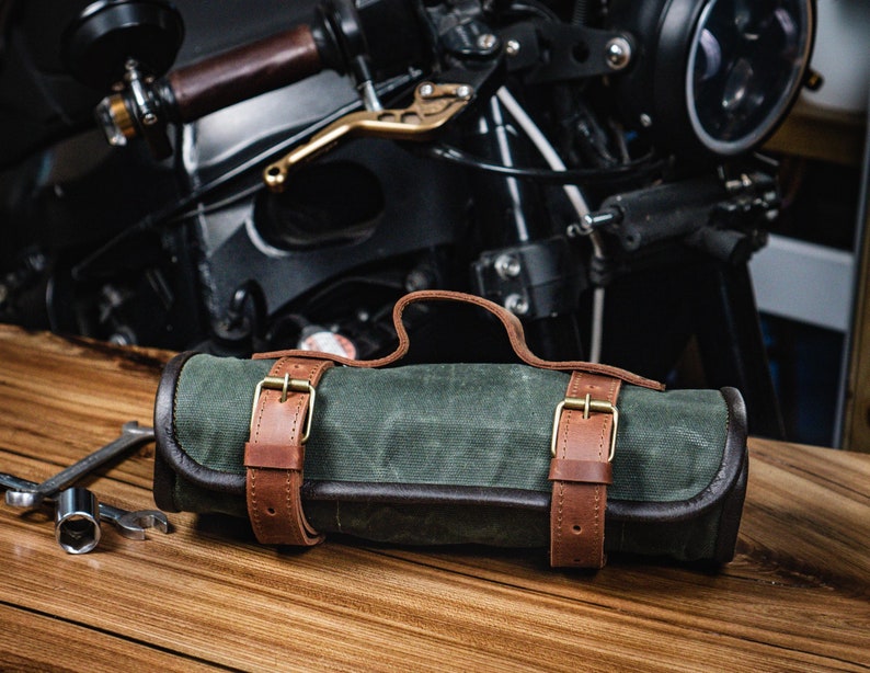 Canvas Leather Tool Roll Motorcycle Tool Roll Personalized Etsy