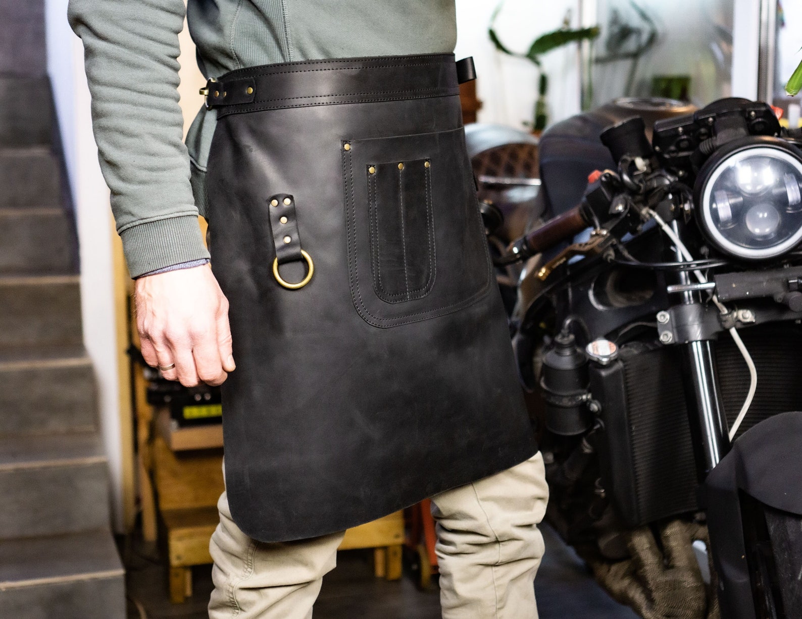 Leather Half Apron Waist Leather Apron Tattoo Artist Leather Etsy