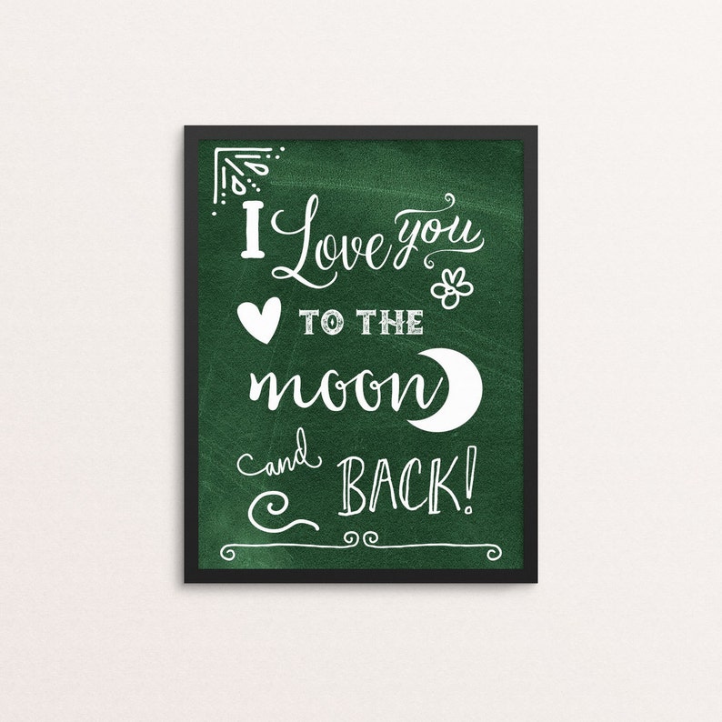 I Love You To The Moon And Back To The Moon And Back Love Etsy