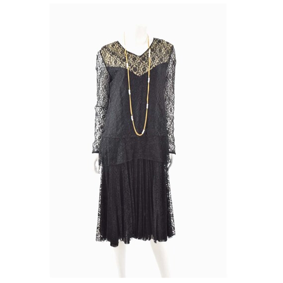 1920s Black Lace Evening Dress-Roaring 20s Cockta… - image 2