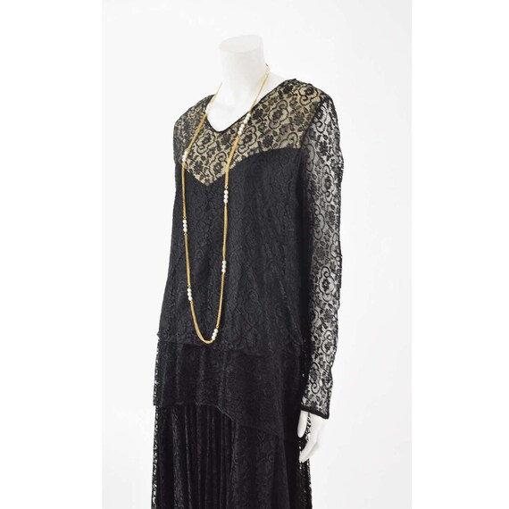 1920s Black Lace Evening Dress-Roaring 20s Cockta… - image 3