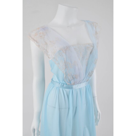 50s Carter's Blue Nylon Nightgown-1950s Sleepwear… - image 3