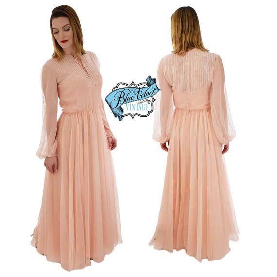 pale pink chiffon dress