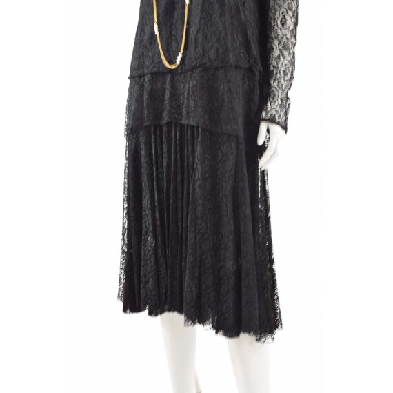 1920s Black Lace Evening Dress-Roaring 20s Cockta… - image 4