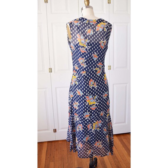 1930s Semi Sheer Floral Dress-30s Lawn Party Dres… - image 4