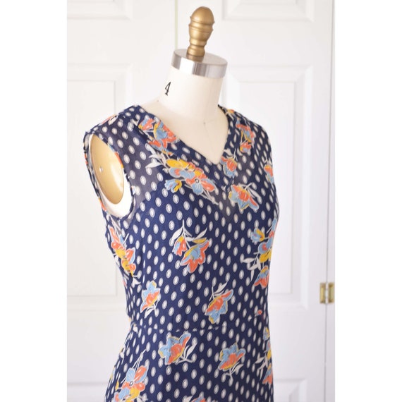 1930s Semi Sheer Floral Dress-30s Lawn Party Dres… - image 7