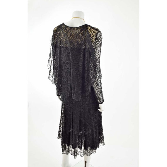 20s Style Black Lace White Dress