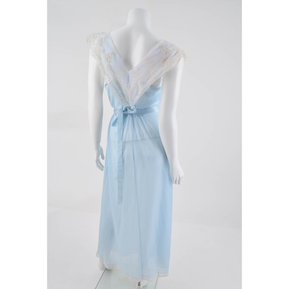 50s Carter's Blue Nylon Nightgown-1950s Sleepwear… - image 5