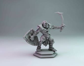 Orc / Half orc fighter Wargaming Tabletop RPG miniature Dungeons and dragons Pathfinder 28mm